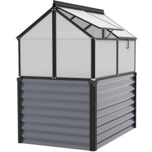 Vitavia visoka topla greda Gaia Jumbo HKP 4 mm Granitno-črna 83 x 122 x 135 cm