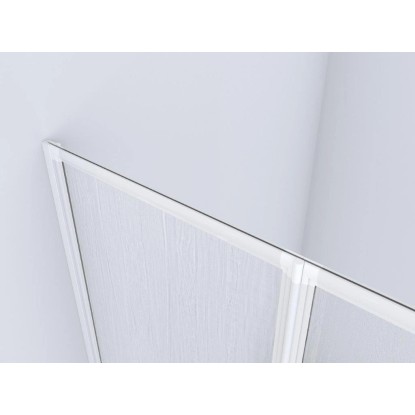 Aurlane zložljiva stena za kopalno kad White Cloud 120 cm x 130 cm bela 3-krilna