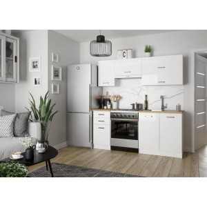 Kuhinjski set Napoli bel 180 cm bel kromirani ročaji