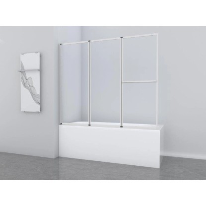 Aurlane zložljiva stena za kad Silver Comfort 166,4 x 140 cm krom 3-krilna