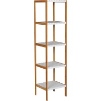 Bambusni regal s 5 odlagalnimi policami 34 cm x 33 cm x 140 cm