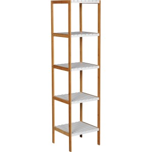 Bambusni regal s 5 odlagalnimi policami 34 cm x 33 cm x 140 cm