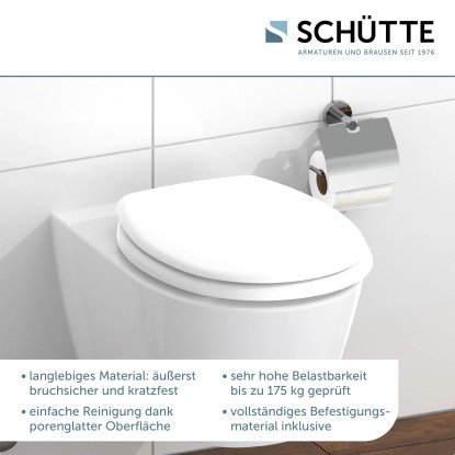 WC-deska Schütte, bela, duroplast