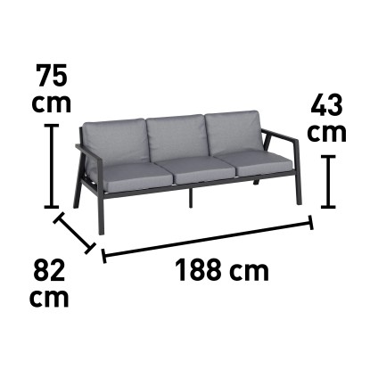 Sedežni in jedilni komplet Tamworth 4-delni aluminij antracitno siva