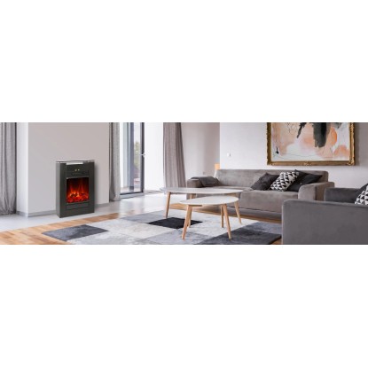 EL Fuego Električni kamin Tessin Črn z grelnikom zatemnilen 1,8 kW