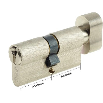 Yale Cilindrični vložek 500 Plus 40/40 z gumbom in 3 ključi
