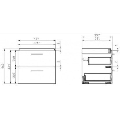 Cersanit Komplet omarice Lara in umivalnika Mille Slim 50 bela