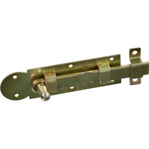 Okenski zapah z gumbom rumeno pocinkan 100 mm x 30 mm