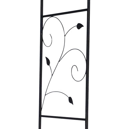 Lok za vrtnice kovina listni vzorec 228 cm črni