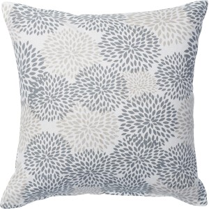 Polnjena blazina 40 cm x 40 cm rože belo-siva