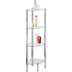 Wenko Kotni regal za kopalnico Yago s 4 steklenimi policami