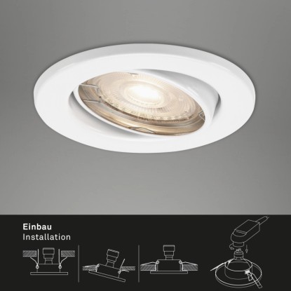 Briloner LED vgradna svetilka 3-delni komplet GU10 bela Ø 8,6 cm vrtljiva