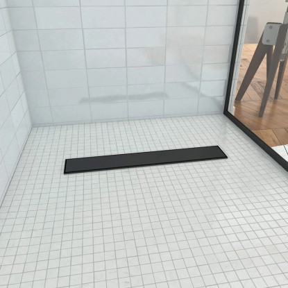 Aurlane Tuš plošča za oblaganje 80 x 120 Odtočni kanal Srebrni