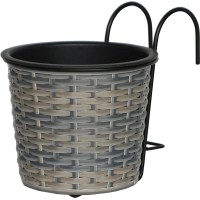 Balkonski lonec poliratan antracit-bež 19 cm x 19 cm x 22 cm