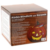 Okrasna buča svečnik za čajne svečke s pokrovom Ø 13 cm x 12,5 cm