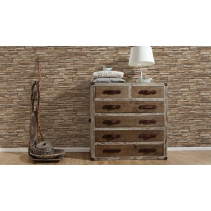 A.S. Creation Tekstilna tapeta Dekora Natur 6 rjavi kamen FSC®