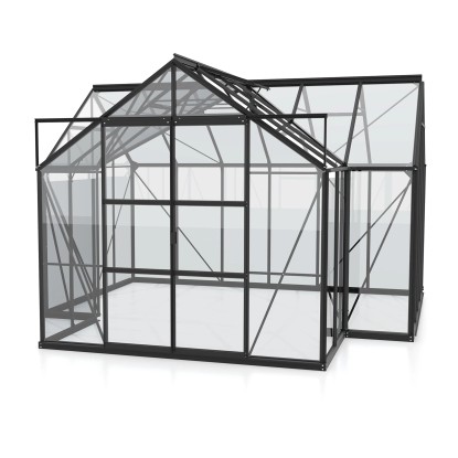 Vitavia rastlinjak Sirius ESG 3 mm Črn 13 m² s temeljem