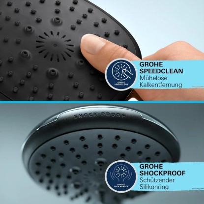 Grohe Ročna prha Vitalio Comfort 110 krom oglata 3 vrste curka Quickfix