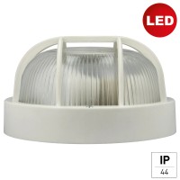 e2 elektro okrogla LED-svetilka s košaro iz umetne mase bela Ø 18,5 cm