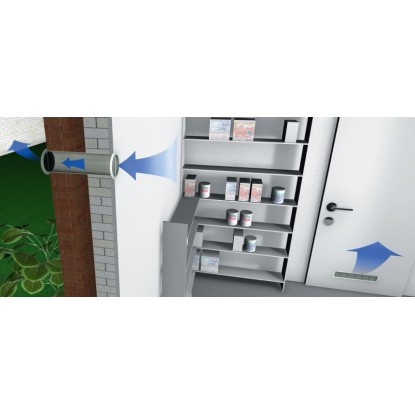 Zidni zračnik s priključnimi nastavki System 100