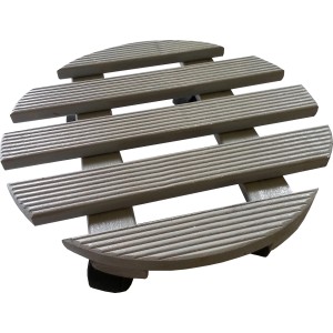 Podstavek na kolescih Okrogel Sive barve