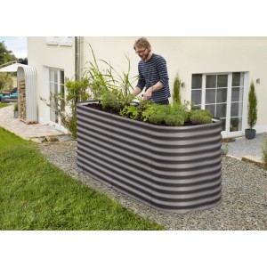 Podaljšek za visoko gredo Basic Temno siv 0,64 m²