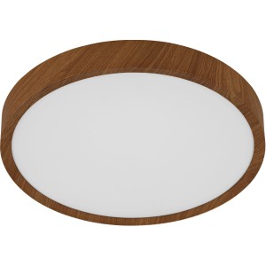 Eglo LED stropna svetilka Musurita Ø 34 cm videz lesa-naravna-bela