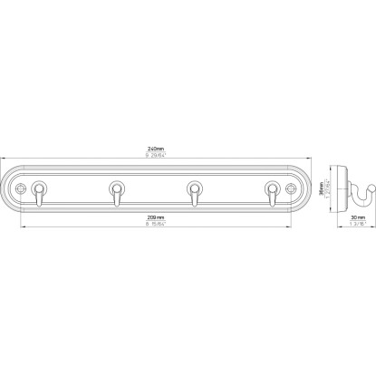 Letev za ključe Siro 0464 umetna masa bela dolžina 240 mm.