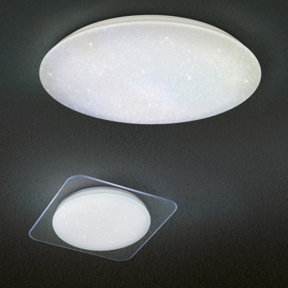 Trio LED stropna svetilka Nagano z zvezdnatim nebom Ø 79 cm Bela