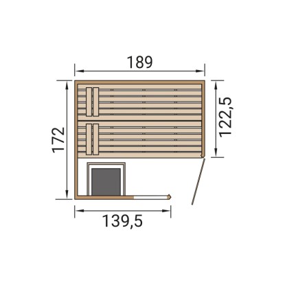 Weka Savna iz masivnega lesa Valida Eck 1.8 GTF brez peči Neobdelana 189x172 cm