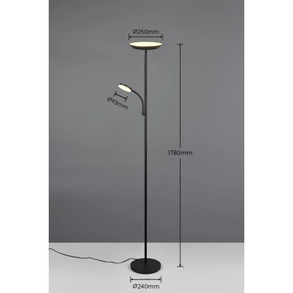 Reality Stoječa LED-svetilka Specter 178 cm x 25 cm x 36 cm črna mat